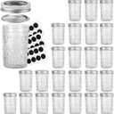 VERONES Mason Jars 8OZ, 8 OZ Canning Jars Jelly Jars With Regular Lids and Bands, Ideal for Jam, Honey, Wedding Favors, Shower Favors, 24 Pack