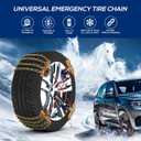 Snow Tire Chains for Car SUV Pickup Trucks, Universal Car Snow Chains, Snow Traction for Tires, Fit for Tire Width 195 205 215 220 225 235 240 245 255 265