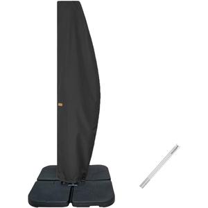 Patio Umbrella Cover for 9ft to 11ft Offset Umbrella, Water Resistant, Curved Cantilever and Straight Pole Parasol Outdoor Umbrellas Cover with Zipper and Rod