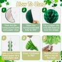 St. Patrick’s Day 12ct Party Decorations Supplies Kits, Green Shamrock Garland Banner with Paper Fans Lantern Honeycomb Ball