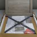 Large End Table Farmhouse Side Table Industrial Style Sofa Table Metal X Accent Wood Coffee Table NightStand with Storage Shelf for Living Room Bedroom Oak Grey MLBZ16Z