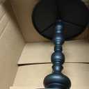 Funecy Metal Small End Table,Vintage Matte Black Round Side Table Nightstand for Bedside or Sofa,Small Accent Pedestal Table for Living Room Corners Bedroom Patio and bar (Matte Black)