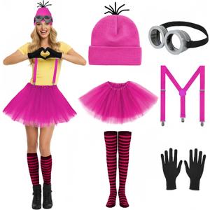 6Pcs Rose Red Halloween Costume for Women - Costume Accessory set Cosplay