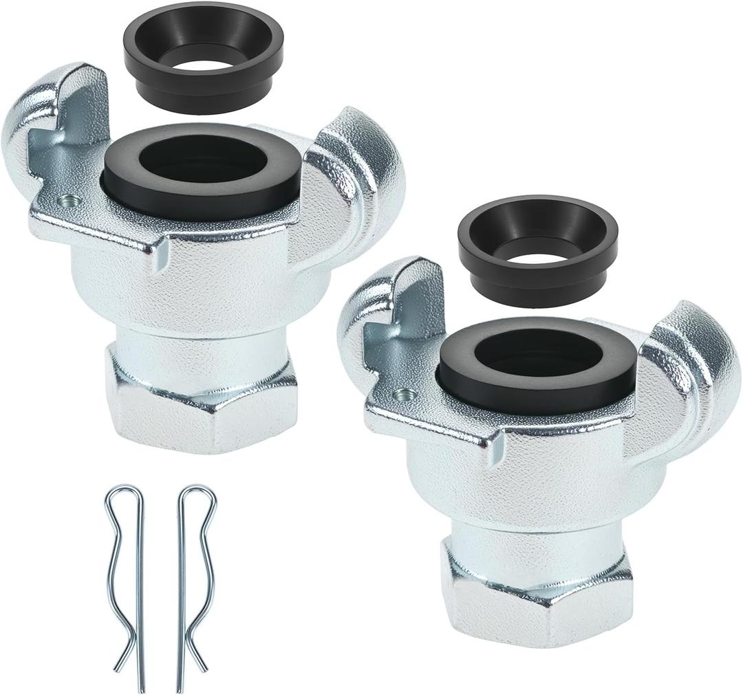 QWORK Iron Air Hose Fitting, 1/2" NPT Female Ends, Universal Fitting, 2 Pack