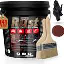 Rust Converter & Metal Primer, 141 Fl Oz Black Rust Inhibitor Paint for Metal, Automotive Rust Reformer, Industrial Grade Water Based, Heat Resistance & UV Resistant