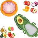 KMOSENIA 2pc Fruit Storage Containers for Fridge, Avocado Saver and Onion Storage Set, Reusable Silicone Food Storage Containers for Tomatoes, Lemons, and Potatoes (2)