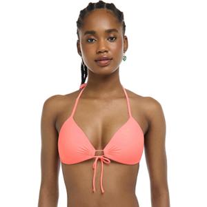 Body Glove Smoothies Baby Love Solid Molded Cup Triangle Push Up Bikini Top Swimsuit (Small, Coral)