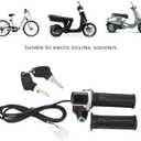 48V Half Twist Throttle, Ebike Throttle, Electric Bike Throttle with LED Display Grip Lock Key Set for Ebike Motorcycle Scooter