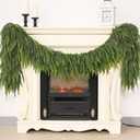 9FT Christmas Norfolk Pine Garland -1PCS, Artificial Pine Needles Garlands Faux Greenery Fake Garland for Holiday Fireplace,Table,Window,Stairs,Mante,Indoor Outdoor Decor