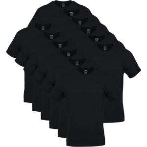 Gildan Men's Crew T-Shirts, Multipack, Style G1100 (Black, L)