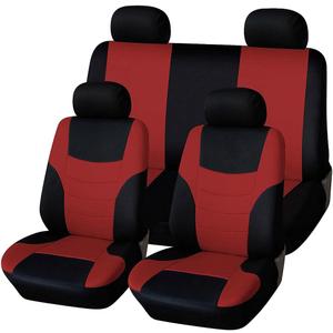 Car Seat Cover Full Set, Breathable Washable Vehicle Front Seat Protector, Auto Interior Airbag Split Rear Bench with Removable Headrest Cover, Universal for SUV, Sedan, Truck (Red)