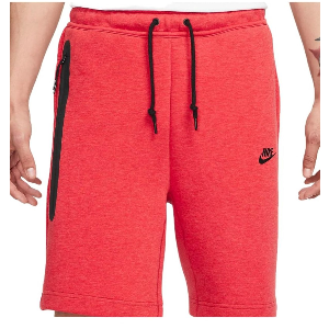Nike Sportswear Tech Fleece Men's Shorts FB8171-672 (LT UNIV RED HTR/Black), Size S