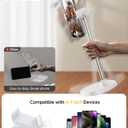 DIMONCOAT Adjustable Aluminum Alloy Cell Phone Stand - White, Universal Compatibility with 4-7 inch Devices, 180 Flip & 360 Rotation