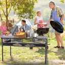 Folding Camping Table, Aluminum Roll-up Table with Storage Net and Carrying Bag, Outdoor Lightweight Camp Table for Picnic, Camping, Beach,Backyard, BBQ, Party, Patio, 106.00 x 70.00 x 70.00 centimeters