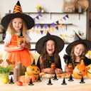 BESTOYARD 48 Pcs Halloween Mini Witch Hats, Black Party Favors Witch Hat Decor & Craft Supplies Felt Cloth for Adults & Kids