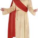 Morph Jesus Costume For Men Plus Wig And Beard - Jesus Christ Halloween Robe Outfit (XX-Large)