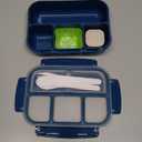 shell and turtle Bento Box Adult Lunch Box, Kids Lunch Containers for School with 4 Compartments, with Utensils, Sauce Jar, Muffin Liners, Microwave Safe, Navy (1200ML)