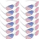 4th of July American Flag Shutter Glasses, USA Patriotic Sunglasses Eyewear Independence Day Party Prop Decorations (White)