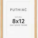 8x12 Oak Wood Picture Frams - Minimalist 8x12 Oak Wood Frames, 8"x12" Picture Frame Wood, Natural Solid Wooden Picture Frames for Wall Art Photo and Prints (1 Pack, Beige)