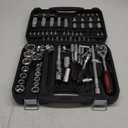 XHTT Mechanics Tools Kit,108-Piece 1/4"&1/2 Metric And Standard Socket Set,Ratchet Set,Quick Release Reversible Ratchet Wrench,Universal Joint,Extension Bars.