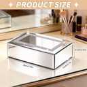 Luxury Mirrored Jewelry Box with Crushed Diamond - Glass Jewelry Box Organizer Storage Ring Holder Case for Women