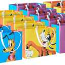 Hallmark Disney 4" Mini Gift Bags (18 Bags: Mickey, Minnie, Goofy, Pluto) for Party Favors, Gift Cards, Classroom Treats