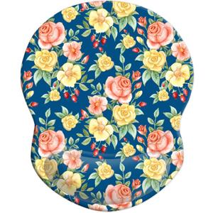 Mouse Pad with Gel Wrist Support and Non-Slip Base - Pain Relief Ergonomic Wrist Rest Mouse Pad for Working & Gaming, Home & Office Desk Accessories (Flowers)
