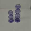 Glass Bubble Vases for Flowers, Hewory 2pcs Light Blue Unique Cute Single Flower Vase for Centerpieces, Funky Aesthetic Vase Skinny Bud Vase, Cool Groovy Decor for Living Room Bedroom Office Tabletop