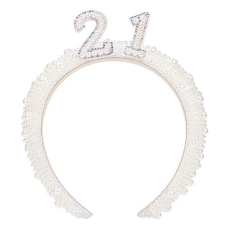 Pearl Headband Wide Headband Party Supply Birthday Headwear Photo Booth Party Favor Hair Accessories for 21st