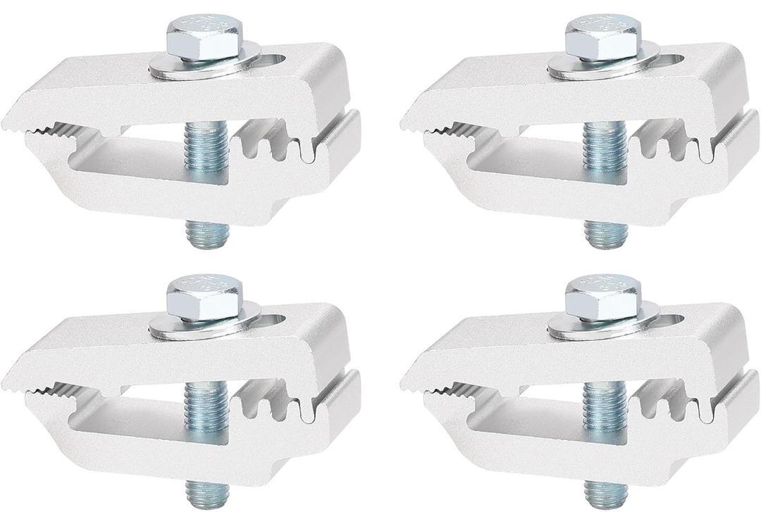 Hromee Mounting Clamps Low Pro for Truck Topper Cover, Cap, Camper and Aluminum Replacement Clamp Assembly for Edge Tonneau Covers 4 Pack Hromee Mounting Clamps Low Pro for Truck Topper Cover, Cap, Camper and Aluminum Replacement Clamp Assembly for Edge Tonneau Covers 4 Pack