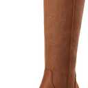 DREAM PAIRS Women's Cowboy Boots Wide Calf Comfortable Pull On Zipper Chunky Heel Pointed Toe Embroidered Western Cowgirl Knee High Boots Ladies Retro Tall Boot (8.5, Brown)