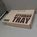 Ottoman Tray Large Wooden Serving Tray with Handles 18"x13" Acacia Wood, Decorative Butler Tray Designed in USA with Anti Slip Pads for Coffee Table, Living Room, Breakfast, Kitchen