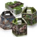 DoubleFill 12 Pcs Dinosaur Party Supplies Treat Boxes Dino Party Favor Boxes Tropical Jungle Dinosaur Gift Box Table Centerpieces Photography Props Decorations for Birthday Halloween Christmas
