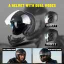 LEM Modular Motorcycle Helmets for Adults, Full Face Motorcycle Helmets for Men, Detachable Chin Guard, DOT Approved, Anti-Fog PINLOCK & DVS Dual Vision, Double D Lock, Quick (Matte Black, Small) (Black, S)