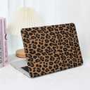 Compatible with MacBook Air 15 inch Case 2026-2023 M5 M4 A3241 M3 A3114 M2 A2941,for Mac Air15 M3 Leather Cheetah Print Hard Shell&Keyboard Cover for MacBook 15 M4 Plastic Cases,Leopard Brown