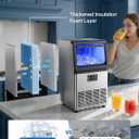 VEVOR Commercial Ice Maker Machine, 80 lbs/24h with 13 lbs Storage Capacity, Countertop/Freestanding/Under Counter, Stainless Steel Ice Maker with LED Display & Self-Cleaning, for Home Bar Restaurant