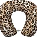 Travel Pillow Classic Leopard Print Cozy Soft Microfiber Memory Foam Neck Pillow Head Support Soft Pillow for Sleeping Rest Airplane Car Home Use