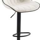 YOUNIKE Bar Stools Set of 2 for Kitchen Island, White Faux Leather Padded Bar Stools, Adjustable Barstools with Back, Modern Tall Bar Stools with 300LBS Support, Counter Height Swivel Bar Chairs