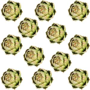 Timgle 12 Pcs Green Artificial Artichokes Fake Vegetables and Fruits for Summer Kitchen Wedding Bowl and Vase Decorations (Large)