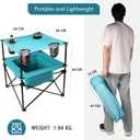 VILLEY Portable Camping Picnic Table, Lightweight Folding Beach Table with 4 Cup Holders and Carry Bag for Camp, Travel, Fishing, and Outdoor Activities
