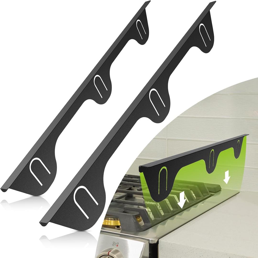 Stove Gap Covers Stainless Steel - Essential Kitchen Accessories to Fill and Cover Gaps Between Stove and Counter - Keep Your Kitchen Clean and Organized!(Black, 23.4"L, 0.74" W)