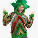 Women Ugly Christmas Hoodie for Adult Men`s Unisex Xmas Hooded Sweater Pullover for Party Festive Tinsel Rocks Medium