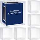Yexiya 6 Pack Clear Plastic Display Case, 8.2 x 6.7 x 5.7 Inches, Shatterproof Alternative to Glass Box, Multipurpose Display Stand for Collectibles, Action Figures, Home Collectibles Dolls Storage