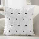 Tegeme Set of 2 Halloween Pillow Covers 18x18 Inch Ghost Throw Pillow Cases Soft Plush Couch Cushion Case for Chair Sofa Bedroom Living Room Home Decor(White)