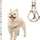 PUPTECK No Pull Dog Harness Soft Adjustable Basic Nylon Step in Puppy Vest Outdoor Walking with ID Tag, Cream, XS