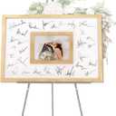 Wedding Guest Book Alternative, Guestbook Wedding Reception, Wedding Decorations, 12.6" x 17" Framed and Hangable for Wedding/Baby Show/Graduation/Retirement