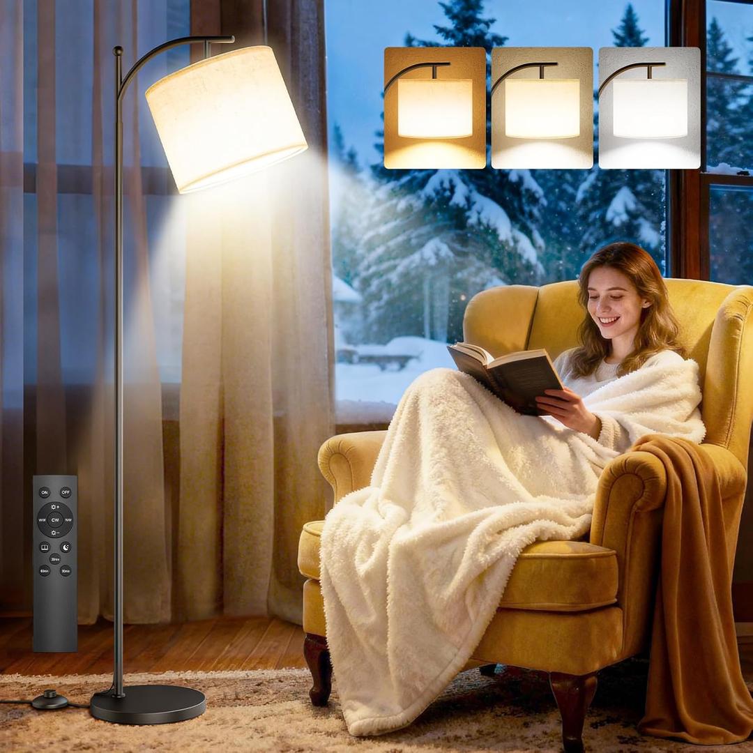 VOLISUN 10000 Lux Light Therapy Lamp, Sunlight Lamp with Magnetic Remote & Foot Switch, Adjustable Color/Brightness/Timer Happy Lamp, Full Spectrum LED Floor Lamp for Bedroom, Office, Reading (9.84''*59.06'' Floor Lamp)