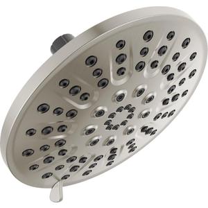 Delta Faucet 4-Setting Shower Head, Brushed Nickel, Round, High Pressure, Metal, 1.75 GPM Flow Rate Shower Head, Brushed Nickel 75617SN (Stainless)