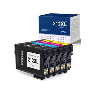 MOGUTOU Remanufactured for 212XL Ink Cartridges for Epson Printer Replacement for Epson 212XL Ink Cartridges for Expression Home XP4100 XP4105 Workforce WF2830 WF2850 Printers (5 Pack)