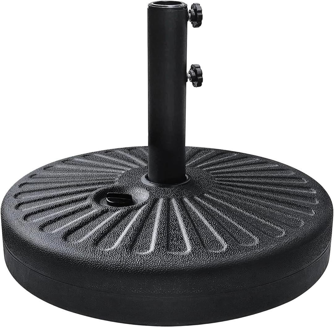 EliteShade USA 20" 82LBS Capacity Heavy Duty Patio Umbrella Stand, Water or Sand Filled Base, Rust-Free Outdoor Holder with 2 Adjustable Knobs for Backyard, Deck, Lawn, Poolside Fits 1.5"-1.9" Poles